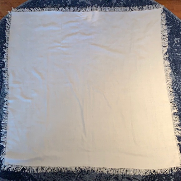 Large White Square Scarf - Picture 3 of 4